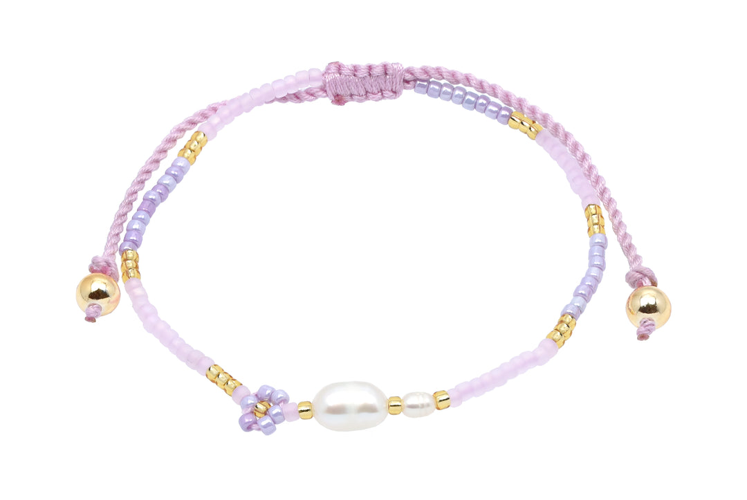 Bracelet With Fresh Water Pearls Japanese Glass Seed