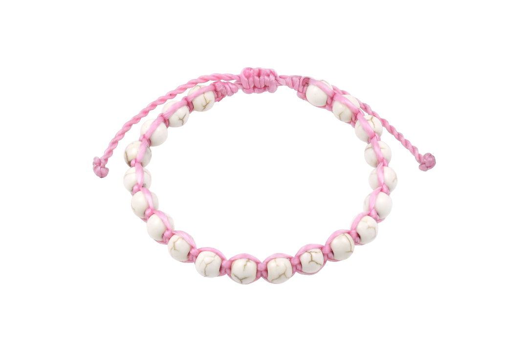 Pink White Stone Bracelet