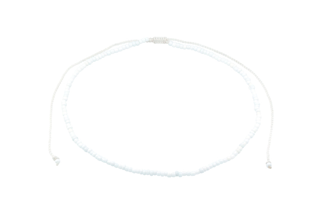 White Stones Beaded Choker Necklace